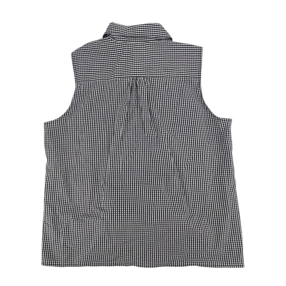 Anne Klein Blue White Sleeveless Pointed Collar Blouse Size Large Women’s - Picture 3 of 5